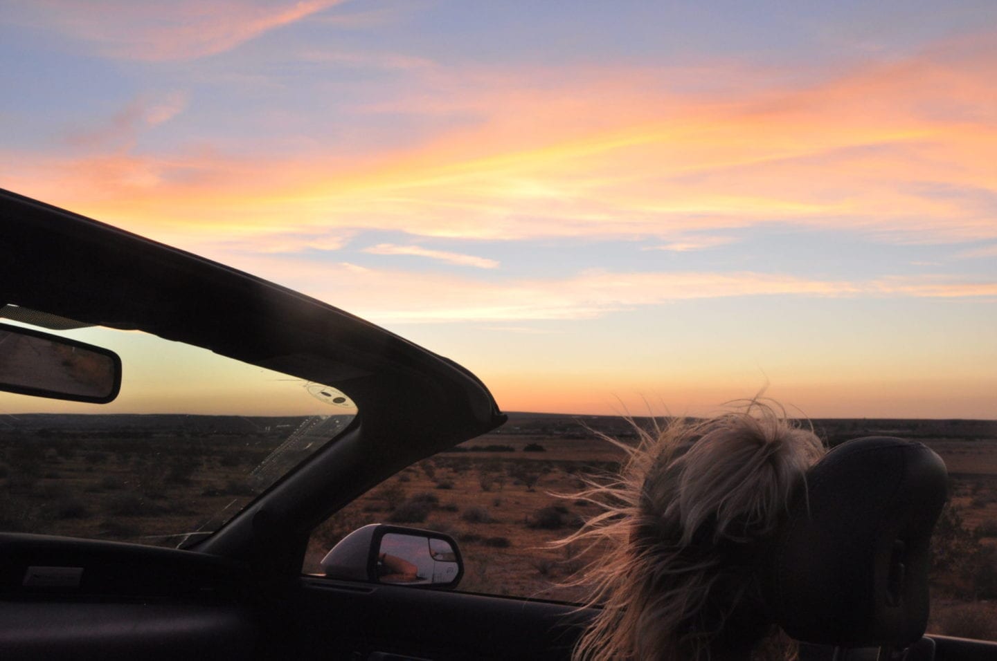 Sunset on Route 66 Road Trip