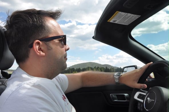 Car driving Ford Mustang