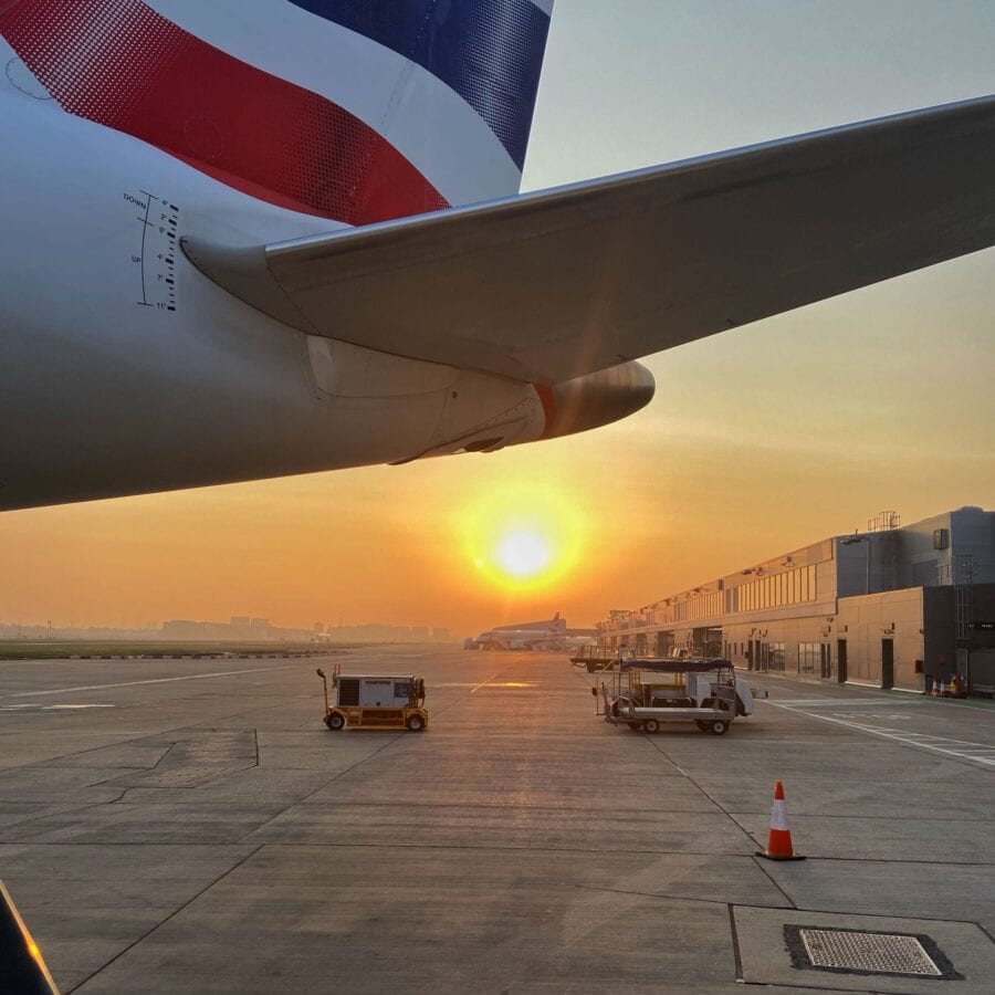 Plane and Sunset