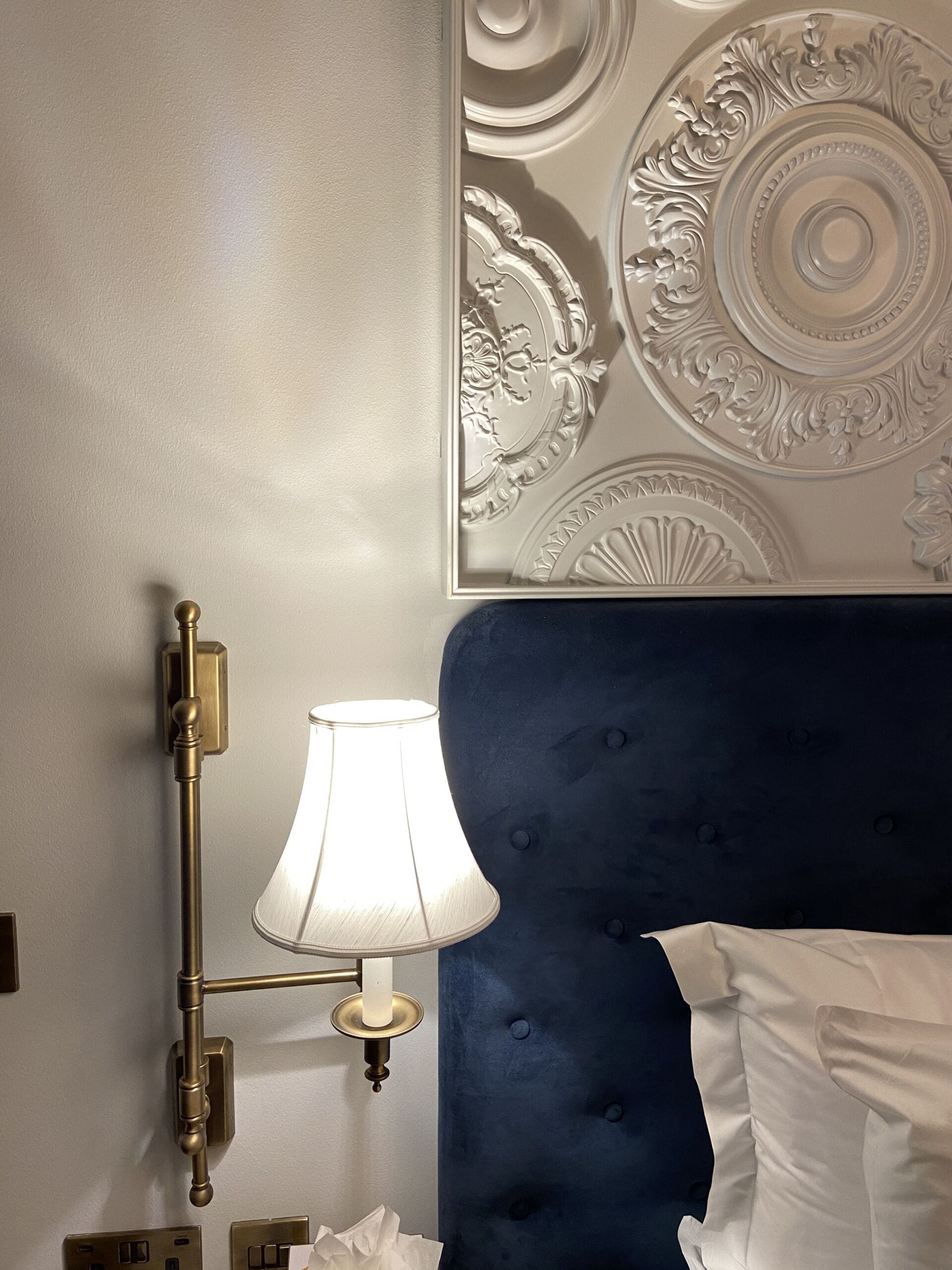 Hotel Bedside Table and Lamp