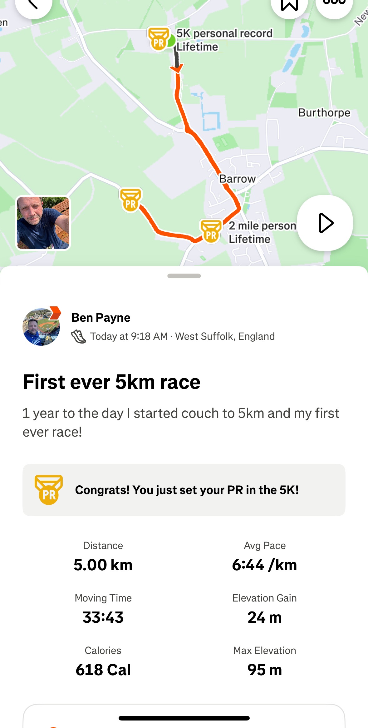 first 5k race experience
